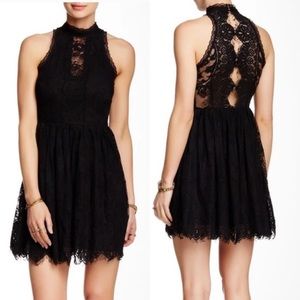 Free people Verushka black lace mini dress